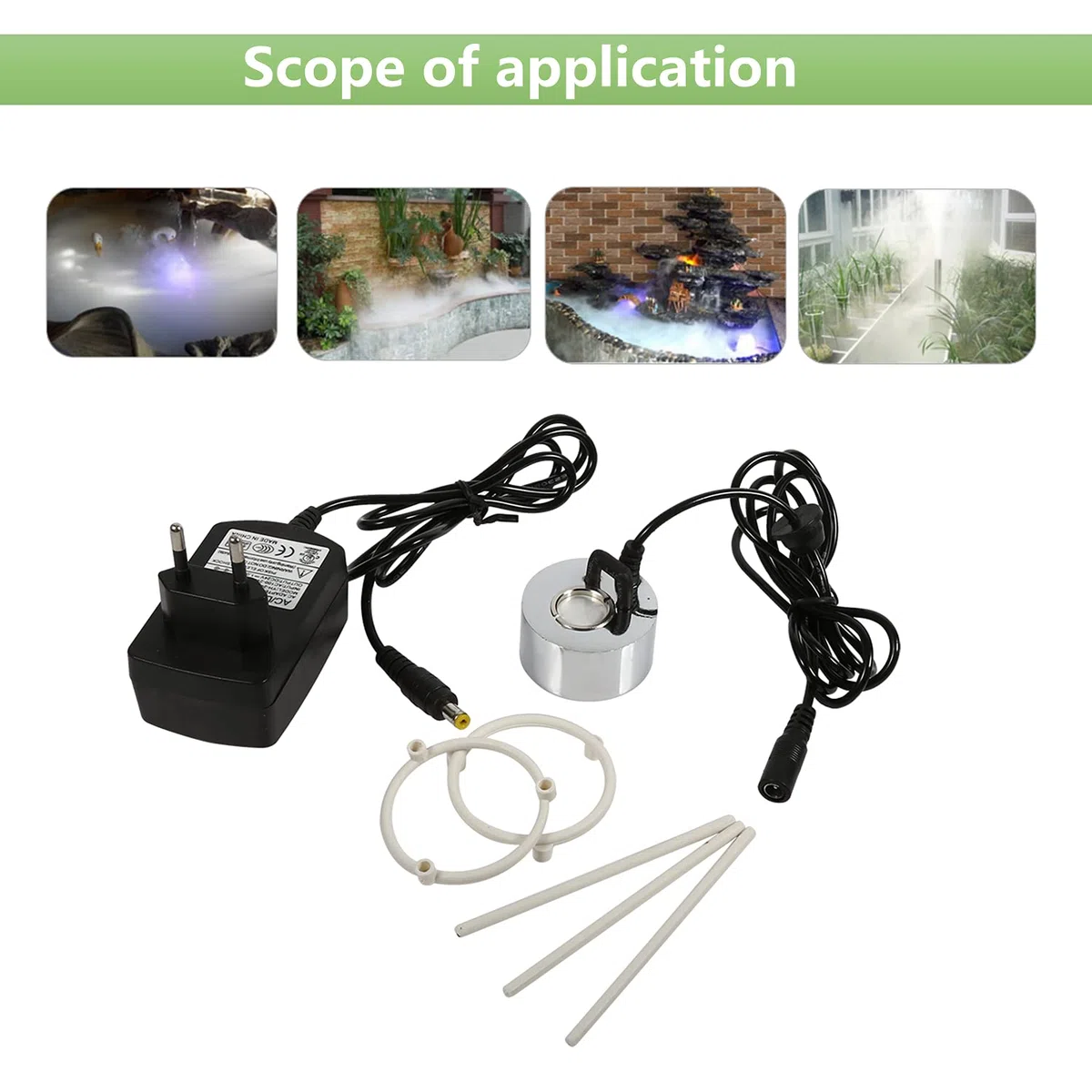 Fabricante de niebla ultrasónica de 24 V, humidificador de atomizador de estanque de fuente de agua de niebla, florero de tanque de peces rocosos Reliquias de cumpleaños Decoración (A)