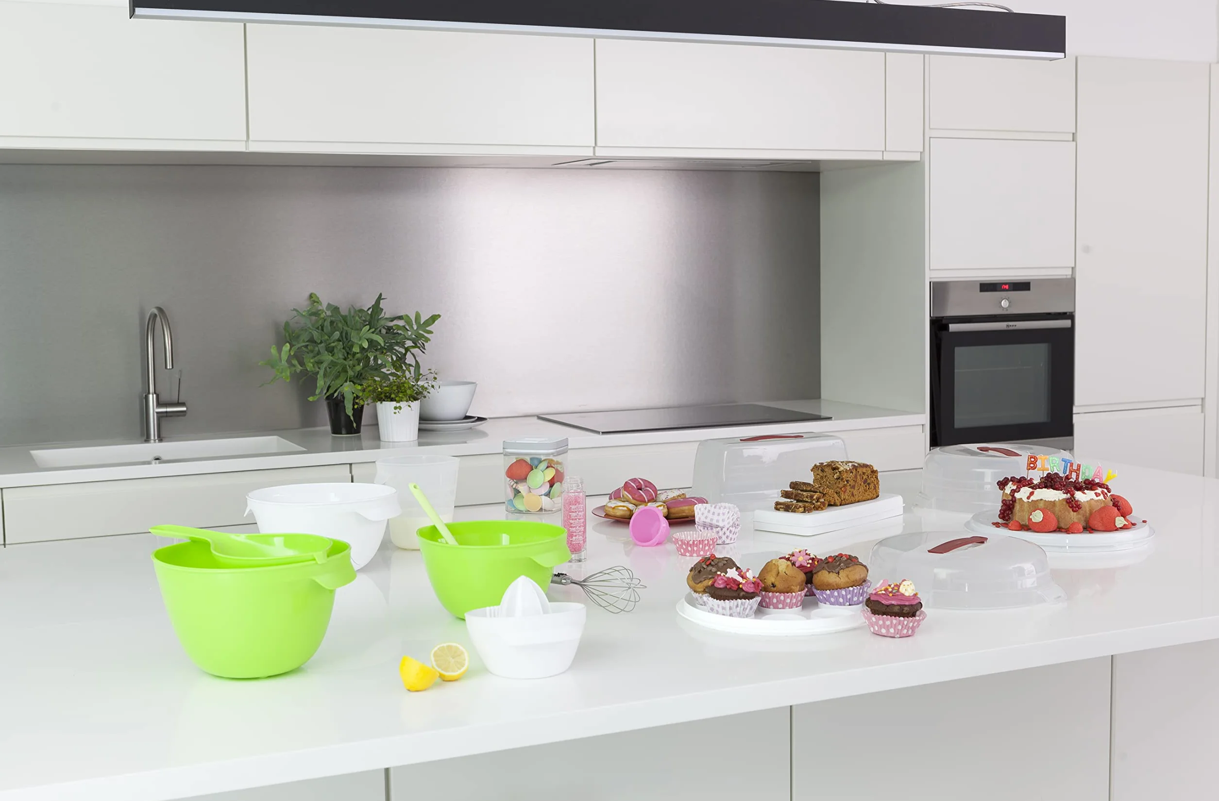 Curver 175247 - Campana para la Torta, Rectangular, Color: Transparente/Blanco