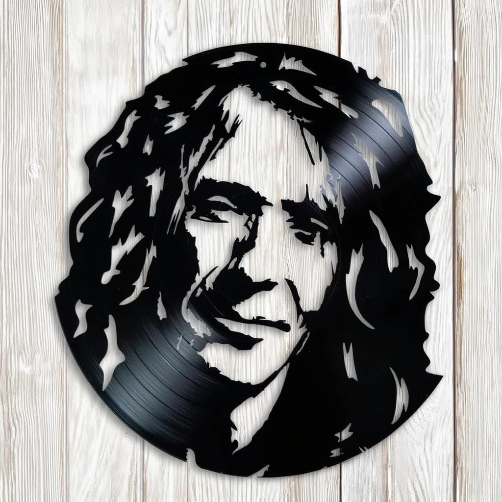 VINY WOODY Silueta de Disco de Vinilo Decoración de Pared Robe Iniesta, Arte de Pared Negro, LP 30 cm