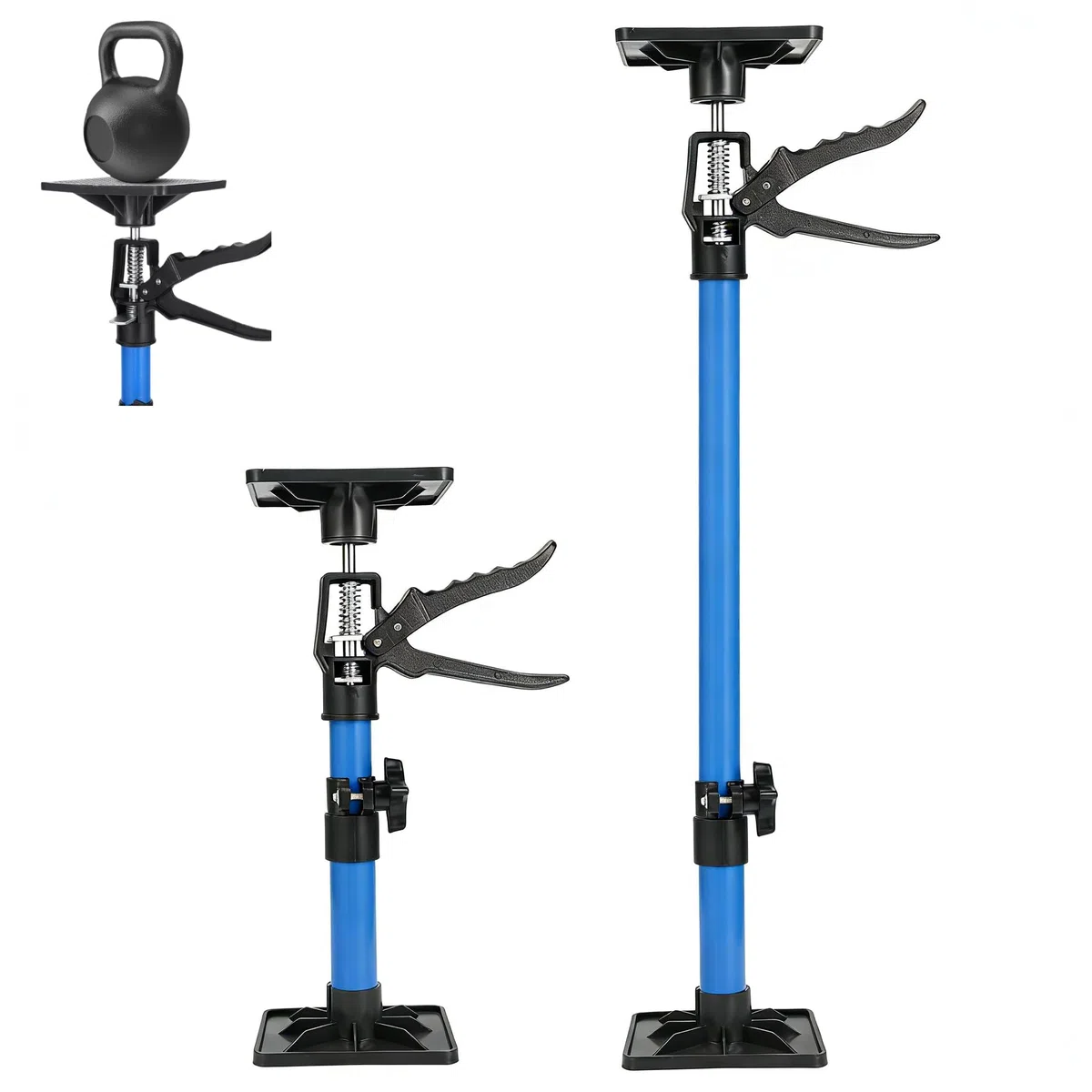 2 soportes telescópicos de 50 – 115 cm, capacidad de carga de techo, soporte de montaje con una sola mano, soporte telescópico, tensor de techo, tensor de armas, antideslizante, soporte telescópico