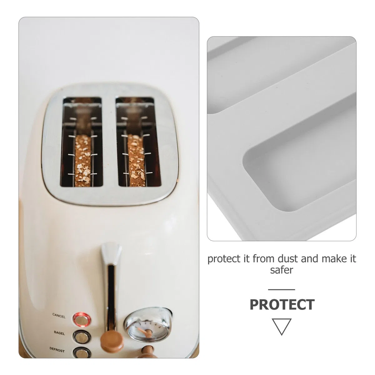 PRETYZOOM Cubierta de Silicona para Tostadora de 4 Ranuras, Tapa Protectora Resistente para Aparato de Cocina Larga Duración y Función Antipolvo