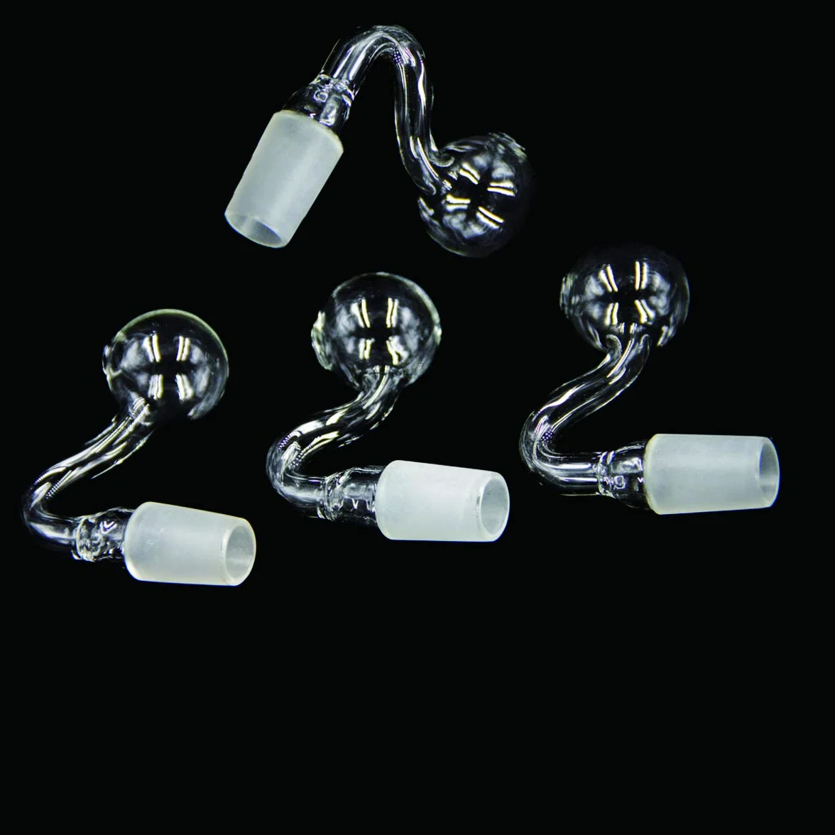 Quemador de Aceite de Vidrio de 14 mm, Pipas de Agua, Grueso Transparente para Plataformas petroleras, Cuencos Grandes Gruesos para Fumar (4 Piezas)