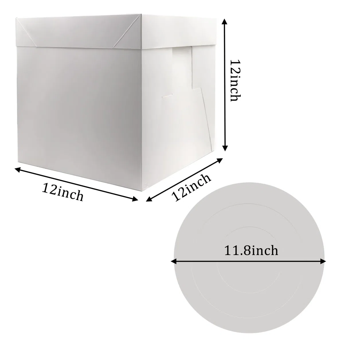 2 cajas para tartas de 30 x 30 x 30 cm con tabla para tartas escalonadas, cartón blanco