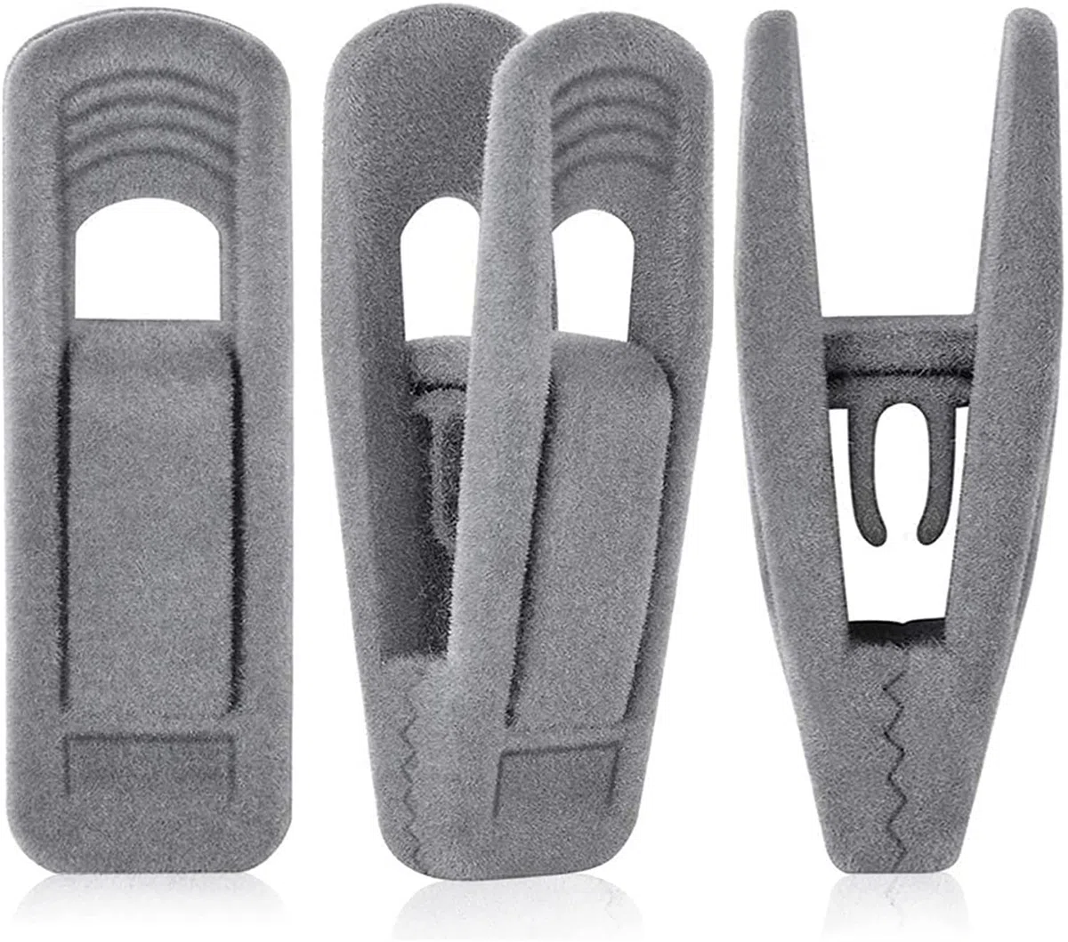 TOFIIGREM Perchas de terciopelo (24 piezas, gris), clips antideslizantes para pantalones, trajes y faldas