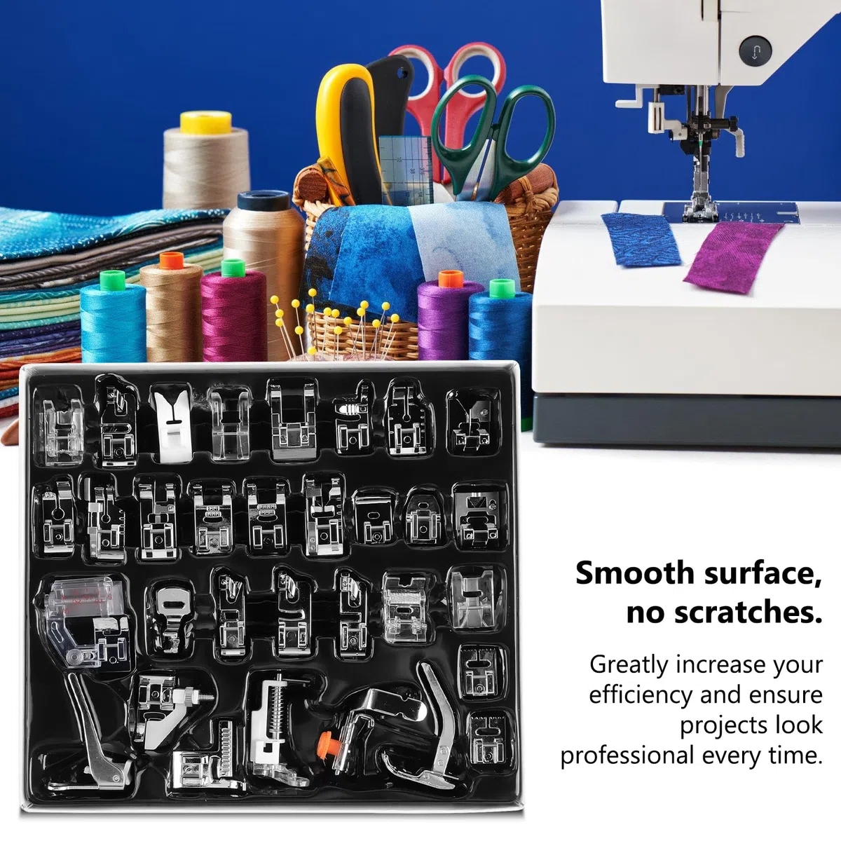 Juego de prensatelas para máquina de coser: 32 piezas prensatelas multifuncional, juego de accesorios para máquina de coser para Singer/Brother/Babylock/Necchi/New Home/Janome/Elna/Toyota