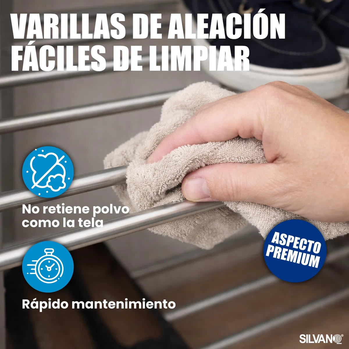 SILVANO Zapatero, Organizador de Zapatos, Estante para Zapatos, 4 Baldas, Estructura de Metal - 19 x 58 x 65 cm - Portátil, Multifuncional, para la Habitación, Dormitorio, Pasillo (Blanco)
