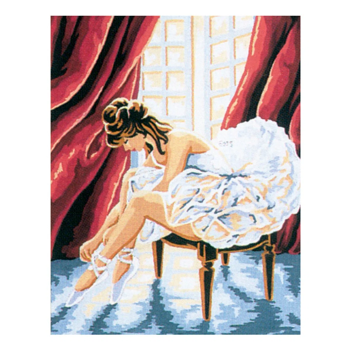 Collection D'Art Kit de Tapiz Bailarina, 100% algodón, Multicolor, 38 x 25 x 0.5 cm