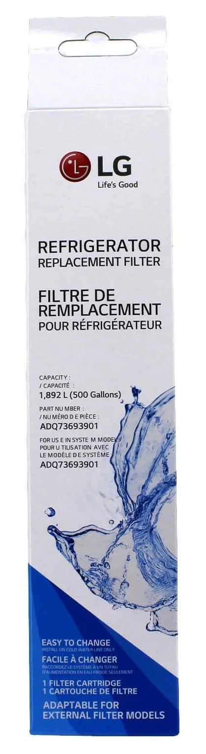 LG ADQ73693901 Cartucho de filtro de agua de repuesto para refrigerador con ajuste a presión (1 unidad)