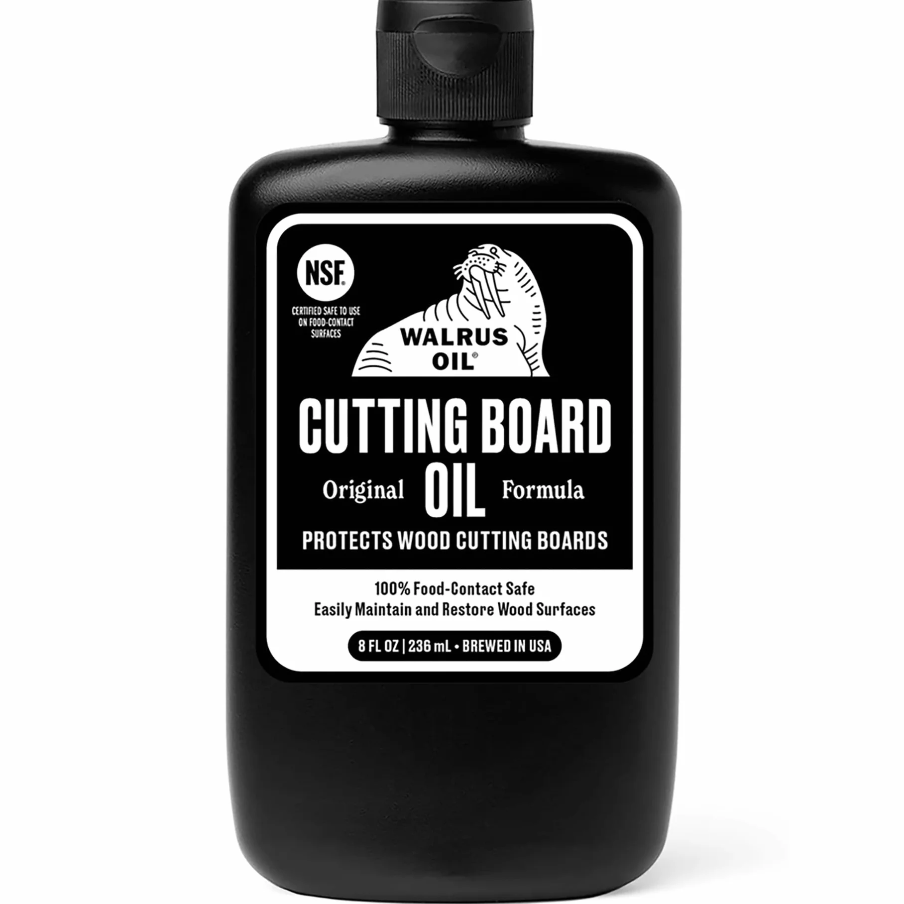 WALRUS OIL - Aceite de tabla de cortar y aceite de bloque de carnicero de madera, botella de 8 onzas, apto para alimentos de la FDA