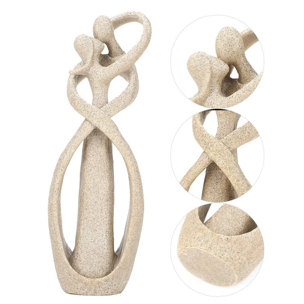 Estatua de Piedra Arenisca, Amantes del Beso, Escultura Tallada, decoración, estatuas
