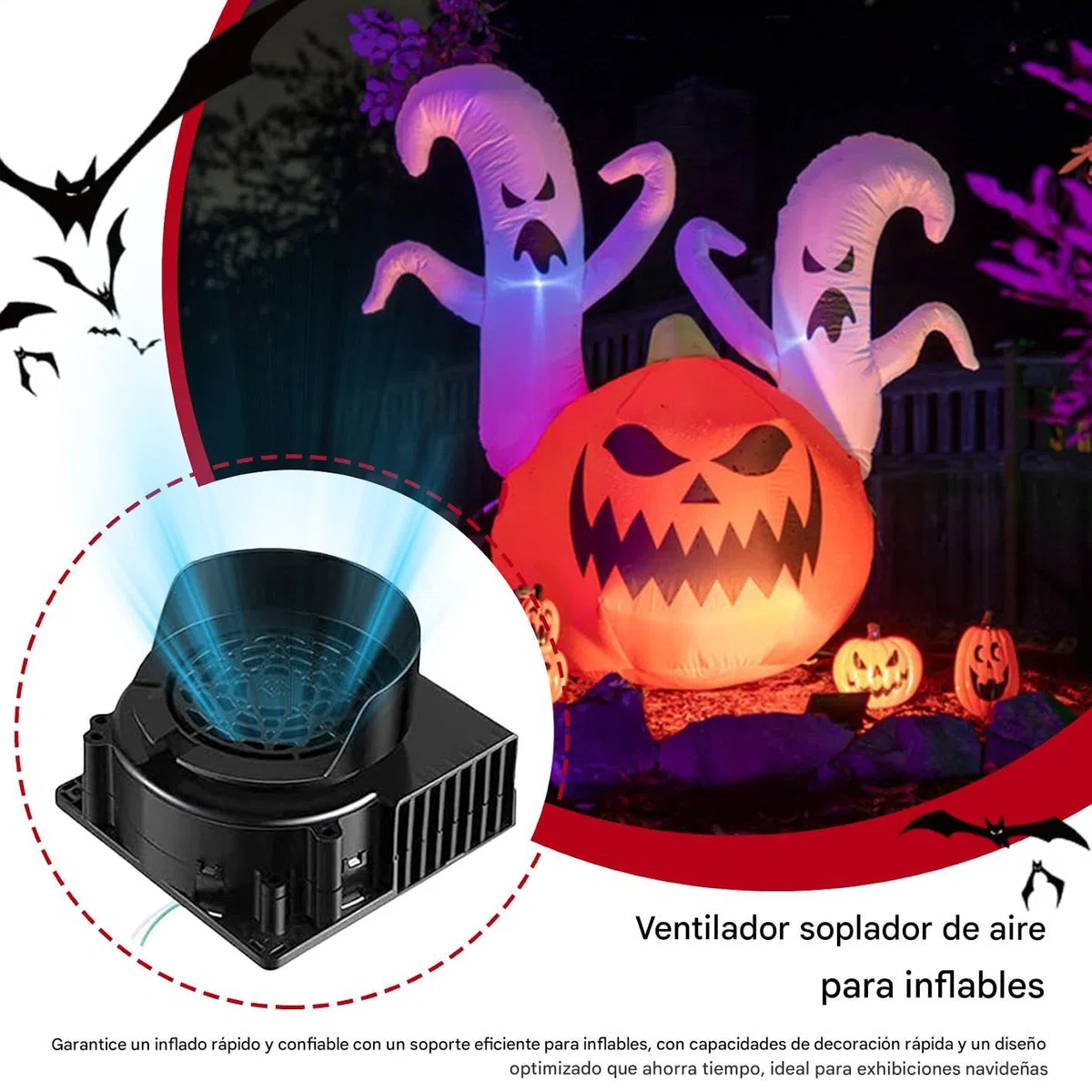Ventilador De Repuesto para Inflables,Adaptador De Reemplazo para Soplador De Inflables Navideños | Bomba Portátil para Colchones Hinchables Flotadores Casas Saltarinas Juguetes Fiestas