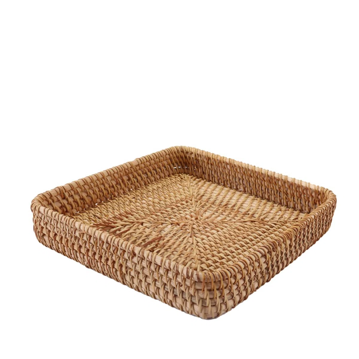 Ticha Bandeja de mimbre para llaves, cesta decorativa de mimbre tejida para llaves, tocador, vela, adorno