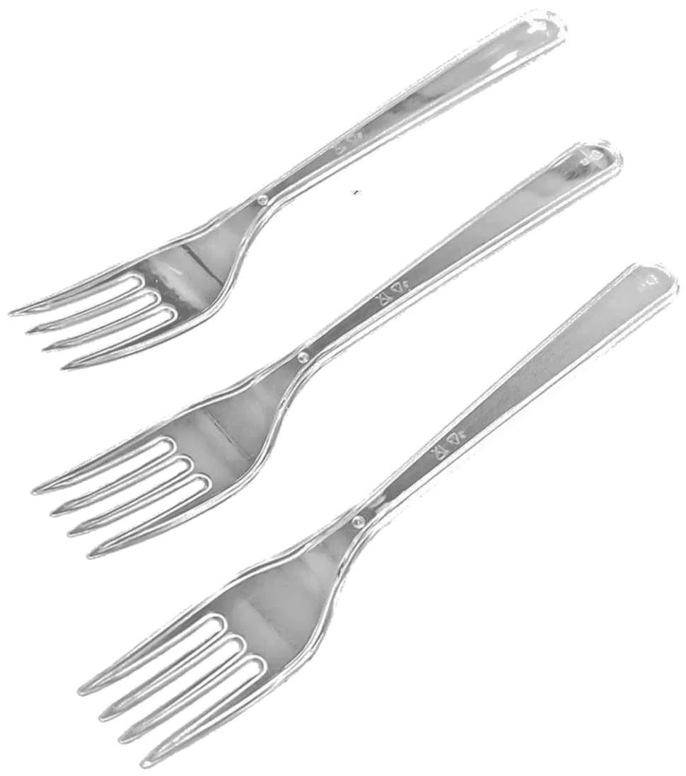 100 tenedores de plástico estables, reutilizables, tenedores de fiesta, cubiertos de plástico, reutilizables, aptos para lavavajillas