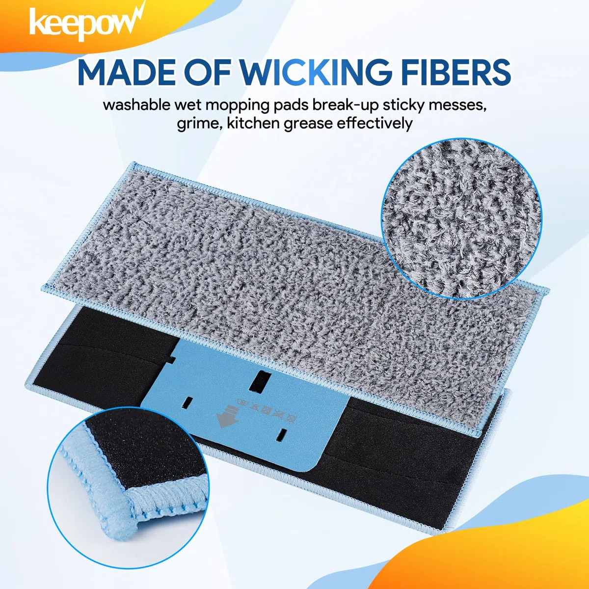 KEEPOW de 4 Paños Lavables para Fregar para iRobot Braava Jet M6134 Almohadillas de Mopa Húmedas, Braava Jet M6 Lavables y Reutilizables Almohadilla de Repuesto para Trapeador