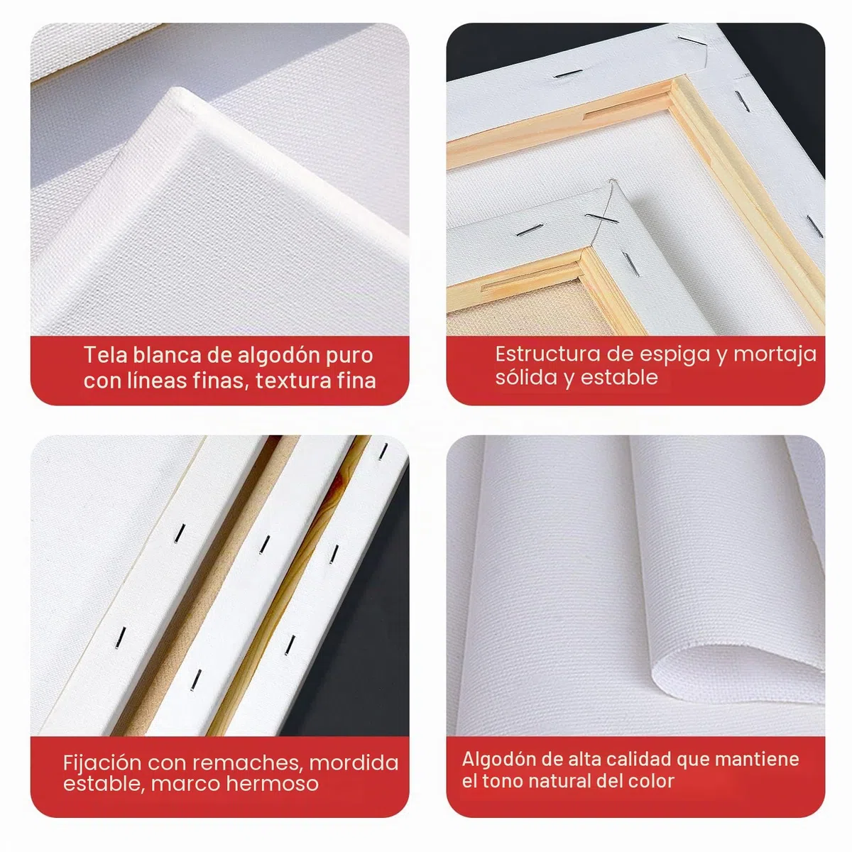Lienzos para Pintar,10 Lienzos Preestirados,PLienzos Enmarcados 100% Algodón,Aptos para Pintura Acrílica y al Óleo - Lienzo Blanco para Bocetos y Dibujos