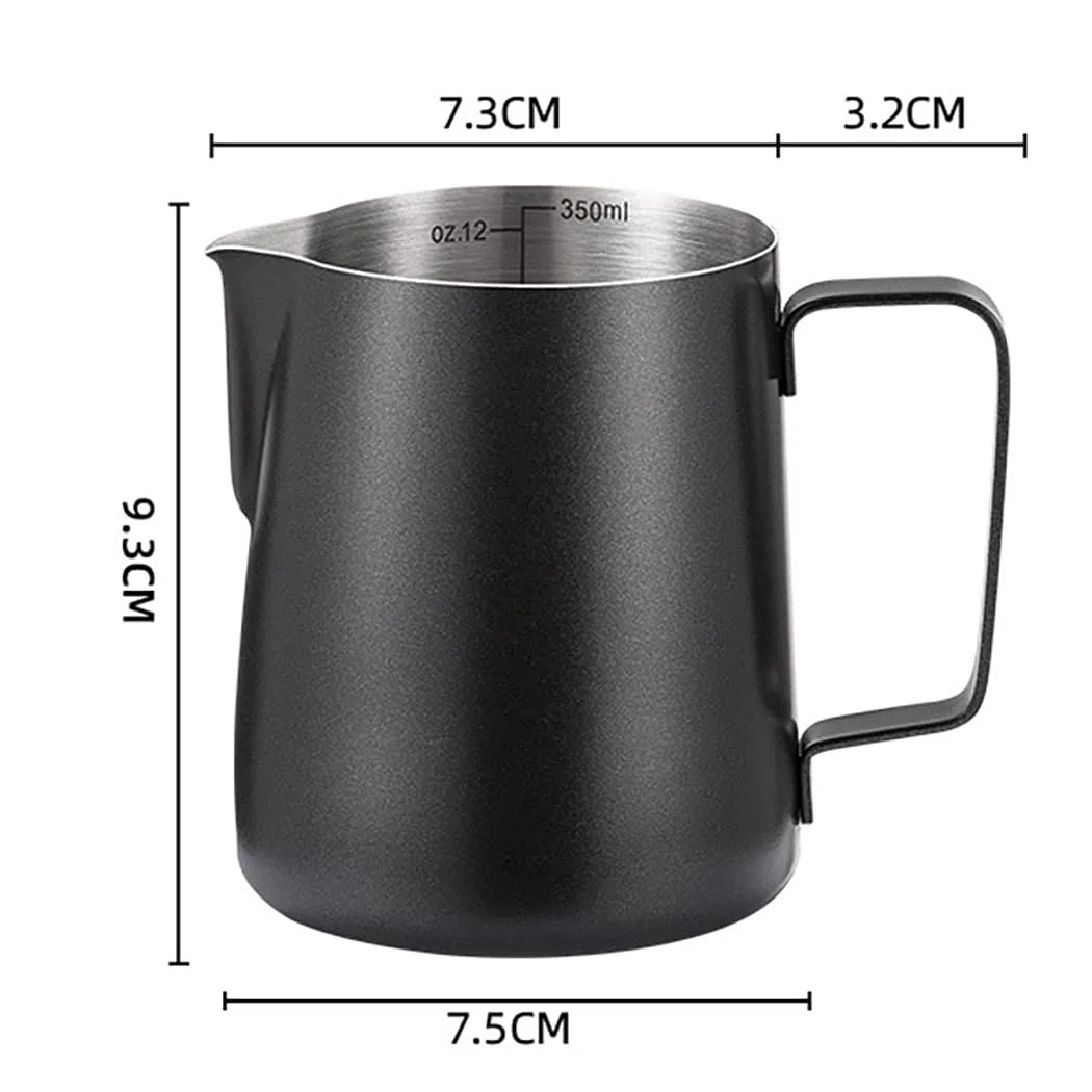 Hoshen Jarra de Acero Inoxidable para Cocinar Al Vapor y Espuma de Leche - Arte Con Leche, Café Expreso, Capuchino - 350 ml, Color Blanco