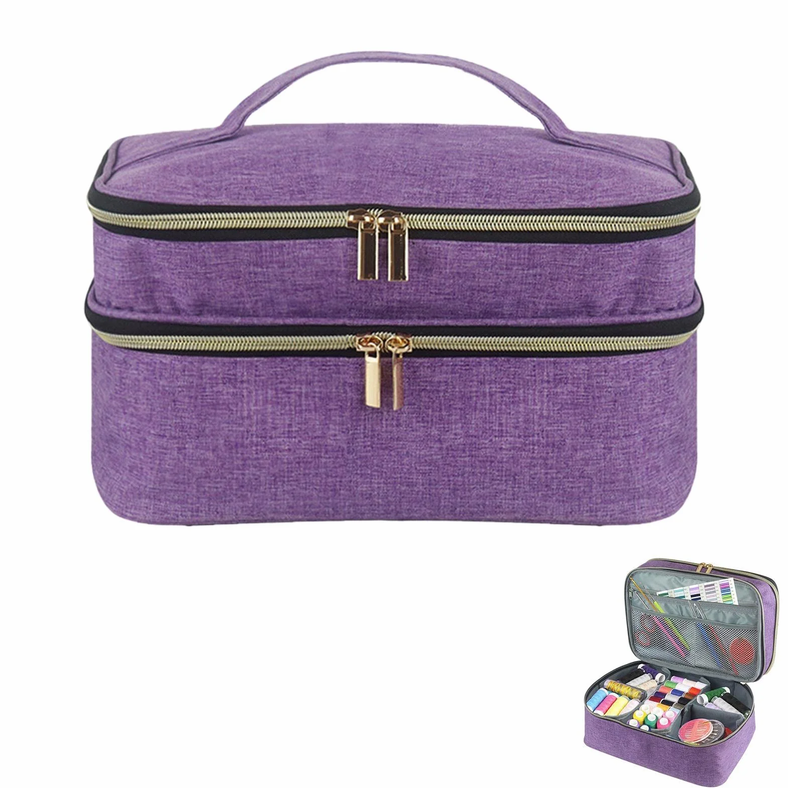 YINA Caja Organizadora de Kit de Costura | Estuche y Cesta de Almacenamiento para Suministros y Accesorios