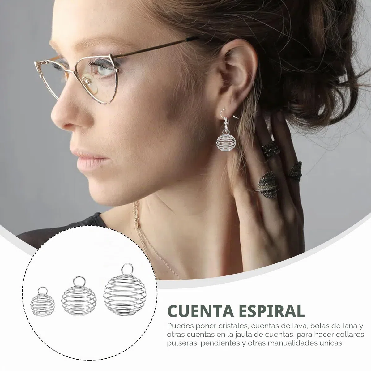 ROSENICE 30 Uds Colgantes Jaulas De Cuentas En Espiral Plata Para Hacer Joyería Diy Pulseras Collares Aretes Accesorios De Fabricación De Abalorios Artesanales