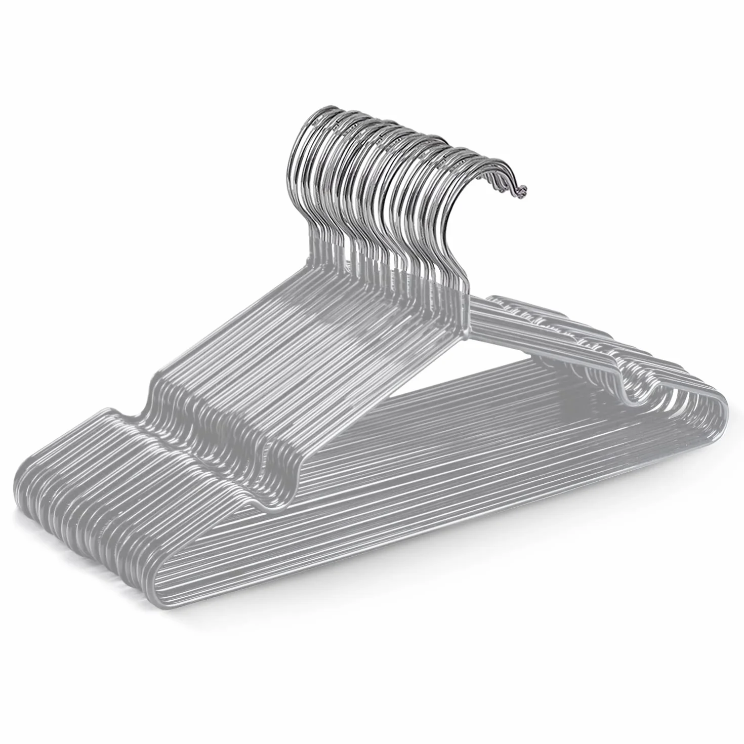 KEPLIN 20 Perchas de Metal con Revestimiento de Goma Tarea Pesada - Percha organizadora de Ropa Que Ahorra Espacio para Las Perchas del Armario (Gris)