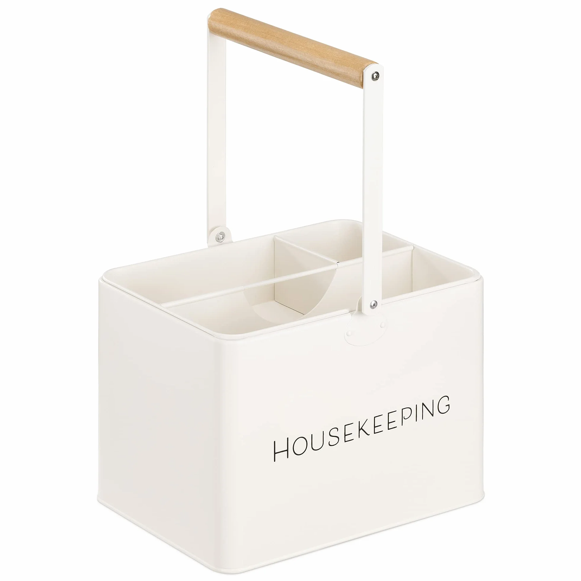 Navaris Cesta para Productos de Limpieza - Caja de almacenaje con 3X Organizador para Productos de Fregadero Cocina baño - 27,7 x 23 x 21 cm - Blanco