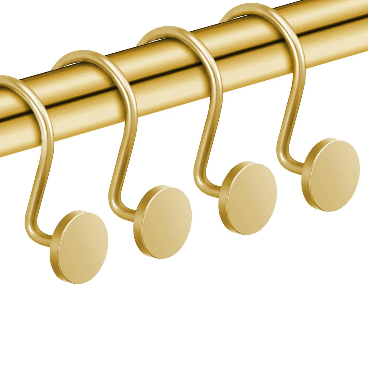 CHICTIE Ganchos Dorados para Cortina de Ducha, Anillos de Cortina de Ducha inoxidables para baño, Ganchos de Ducha de Metal para Barra de Cortina de Ducha, Juego de 12 Ganchos Decorativos Modernos