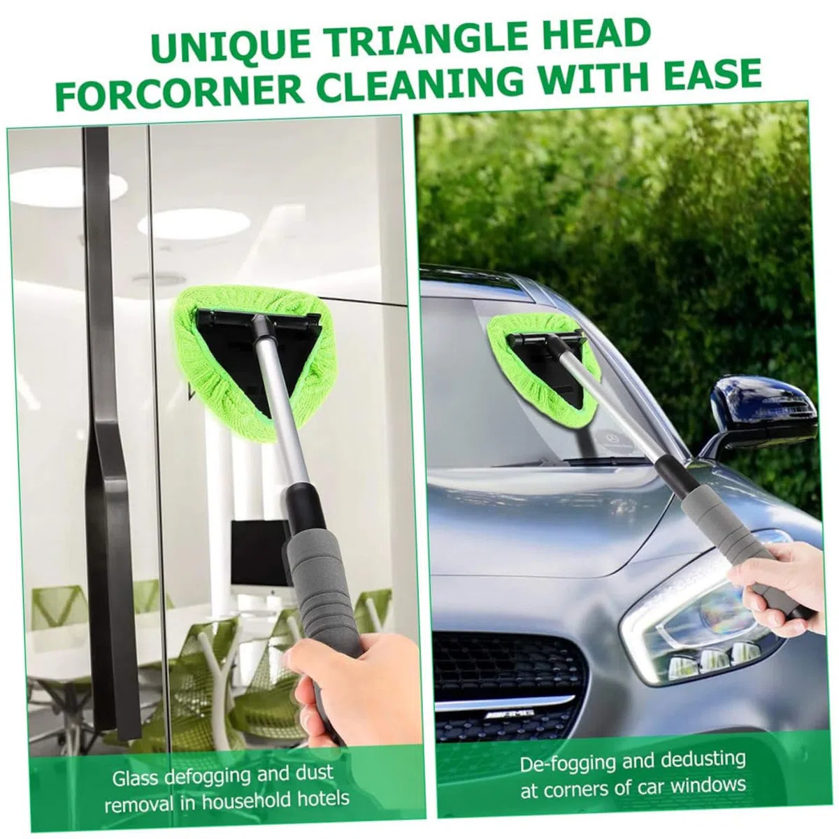 Cepillo De Limpieza para Coches y Parabrisas 1 Unidad Microfibra Suave Mango Telescópico Retráctil Cabezal Giratorio 180° Uso para Limpieza De Cristales De Vehículo para Automóviles