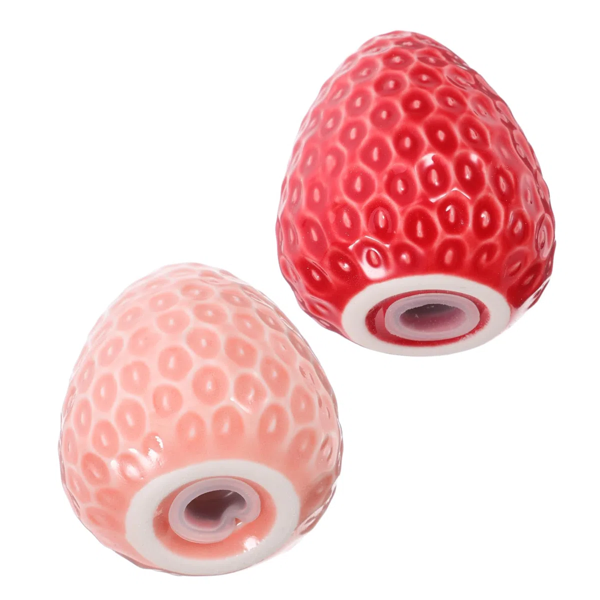 2piezas Botellas De Especias Cerámicas Diseño De Fresa Salero y Pimentero Decorativos Para Cocina Accesorio Creativo y Funcional Para Hogar y Restaurantes