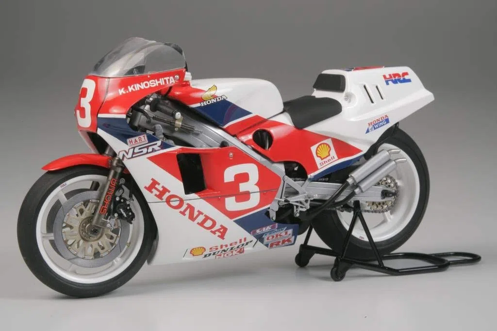 Tamiya 14099 1:12 Honda NSR 500 Factory Team/Pintura - reproducción Fiel, Kit plástico, juguetear, modelismo, ensamblar, sin Pintar, Multicolor