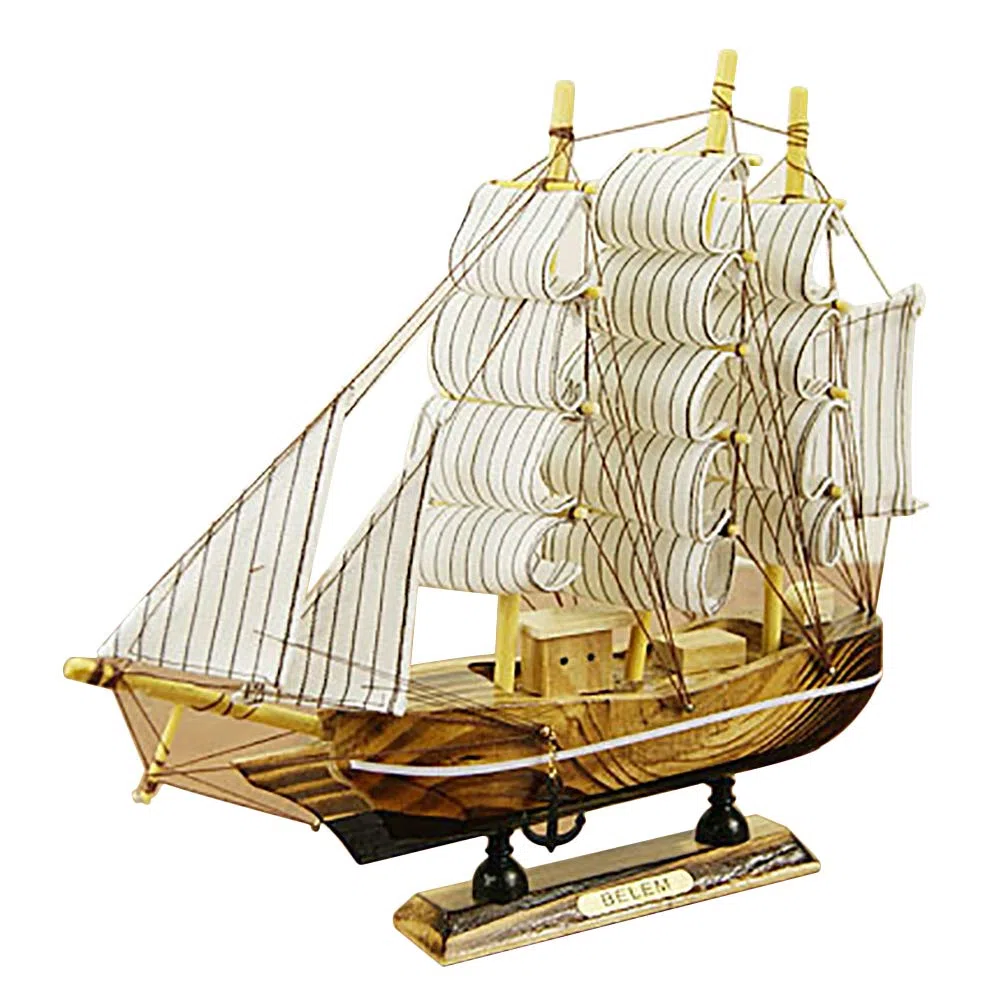 Comtervi - de Vela Marítimo Decorativo de Madera, Decoración Marinera, de Pesca, Vela de Madera, Modelo 24 x 6 x 24 cm