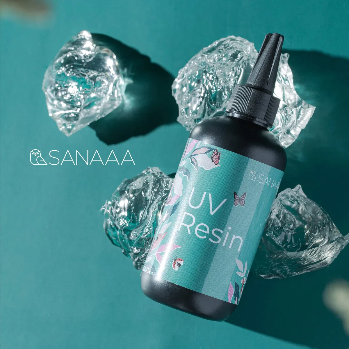 Resina UV 200g Curado de un minuto Tipo duro transparente Resina UV de curado rápido para sello, vaso, pluma, fabricación de joyas de colgantes de aretes DIY