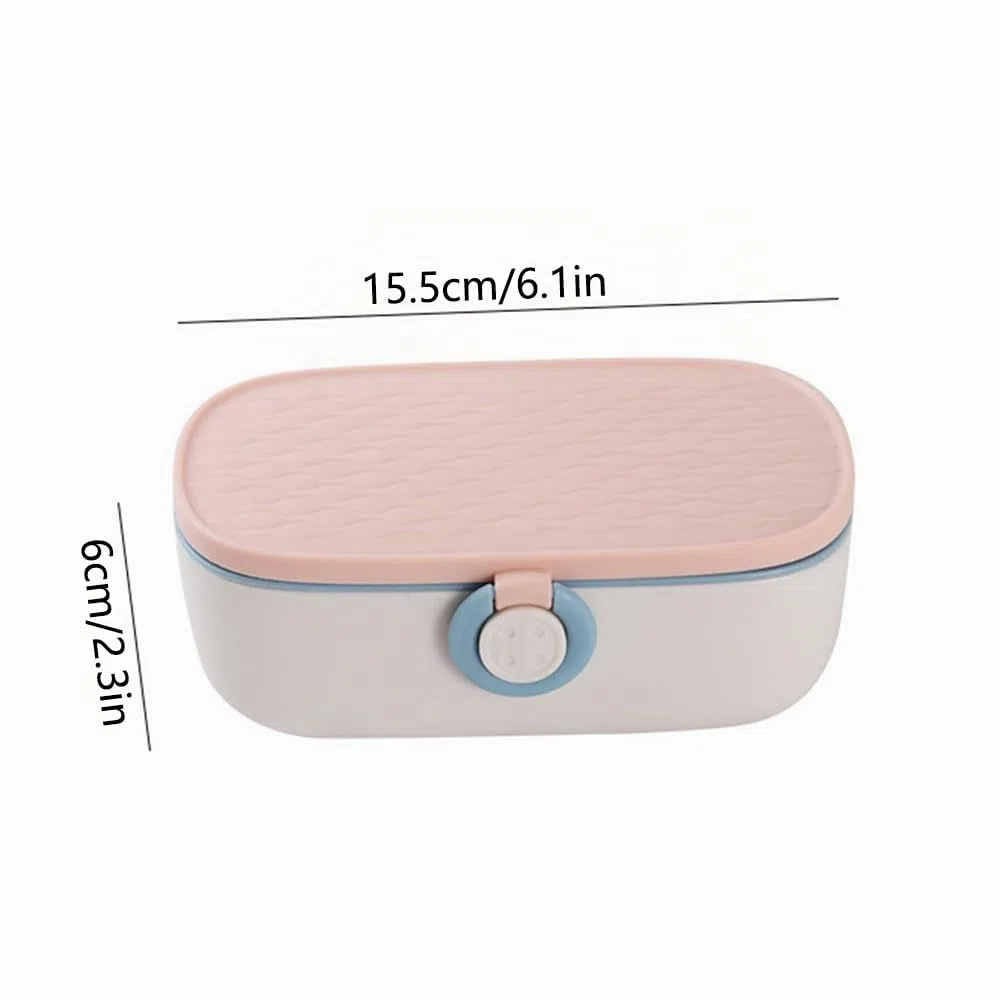 Kit de costura portátil con caja de almacenamiento, estuche de costura esencial con compartimentos y accesorios para uso doméstico y de emergencia, color rosa