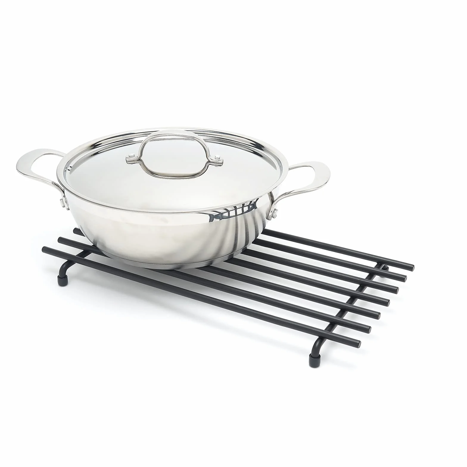 simplywire – Soporte de Rejilla Metálica – Resistente al Calor – Protector de encimera de Cocina – Grande - Acero Recubierto de Polvo Negro