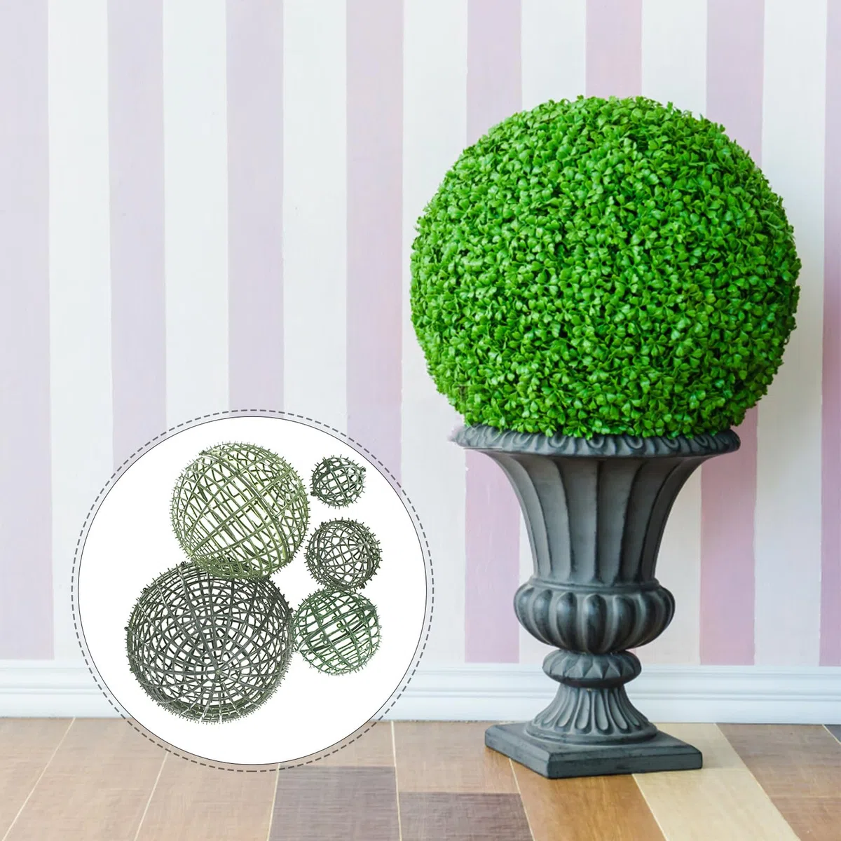 Amosfun 5piezas Soporte Para Plantas Artificiales Marco De Bola De Topiario De Plástico Para Decoración Floral Incluye Para Bodas y Eventos Decorativos