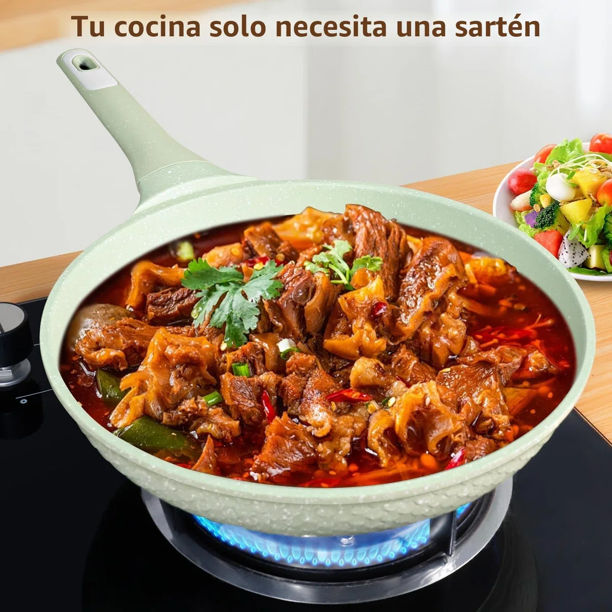 DYGG Sartén Antiadherente 20 cm con Tapa, 100% Sin PFAS y PFOA - Libre de Tóxicos, Antiadherente de Granito para Todo Tipo de Cocinas (Inducción, Gas, Vitro, Eléctrica), Lavavajillas