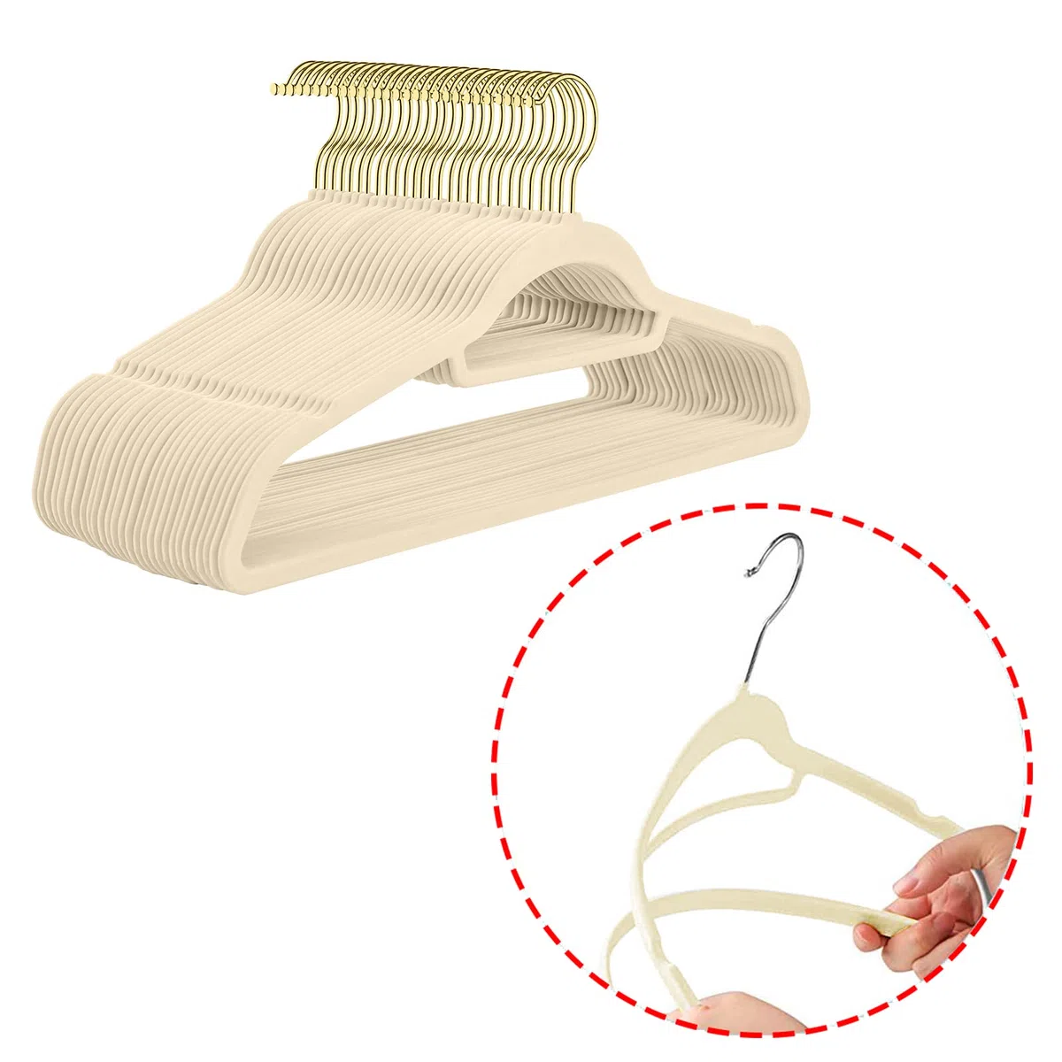 Vastsea 10 Piezas Perchas de Terciopelo, Perchas de Plástico para Trajes, Percha Antideslizante, Se Puede Utilizar para Chaquetas, Vestidos, Camisas