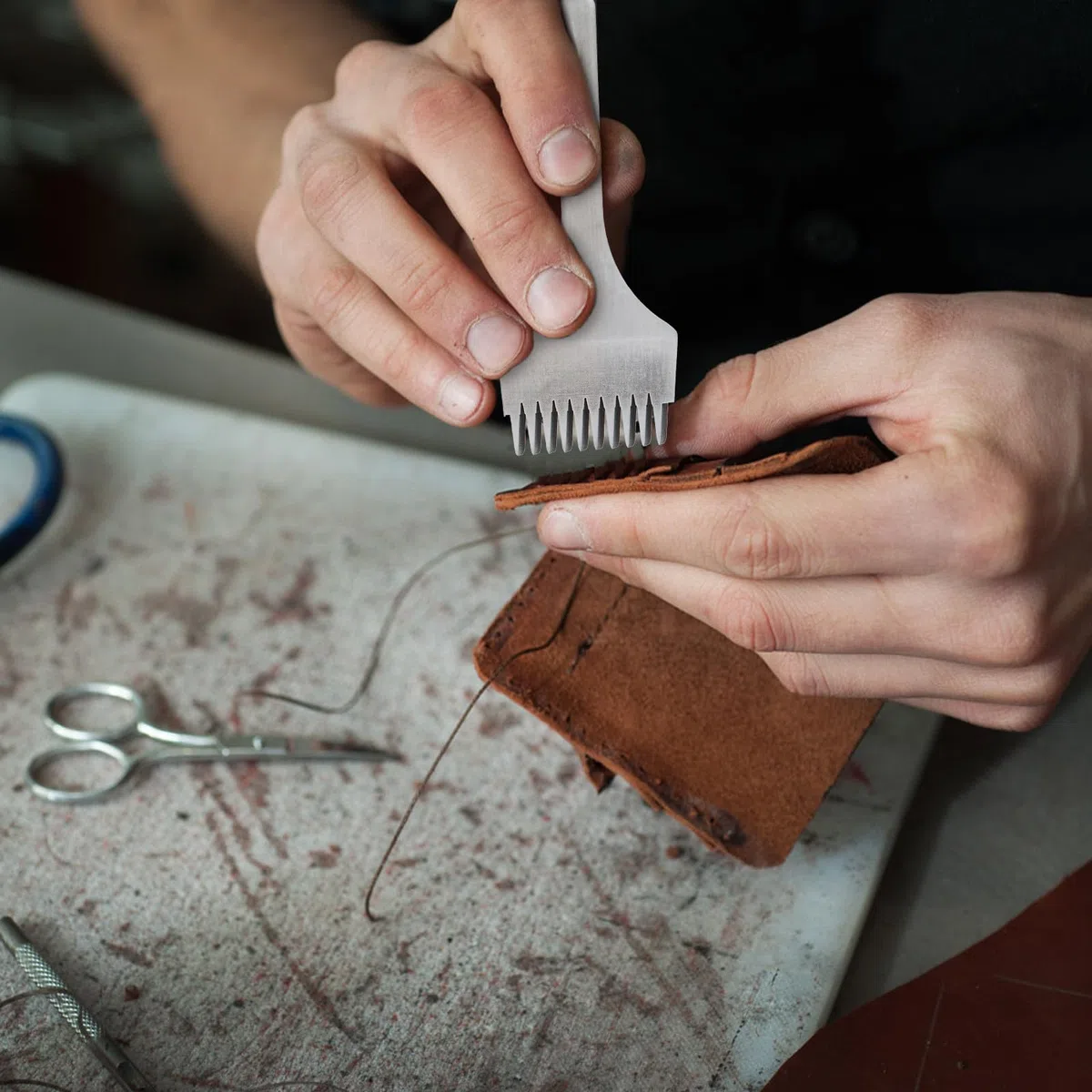 Herramienta para Artesanía de Cuero Acero Plata, Cincel para Agujeros y Acabado, Adecuado para Cinturones y Bolsos en Trabajos DIY de Cuero