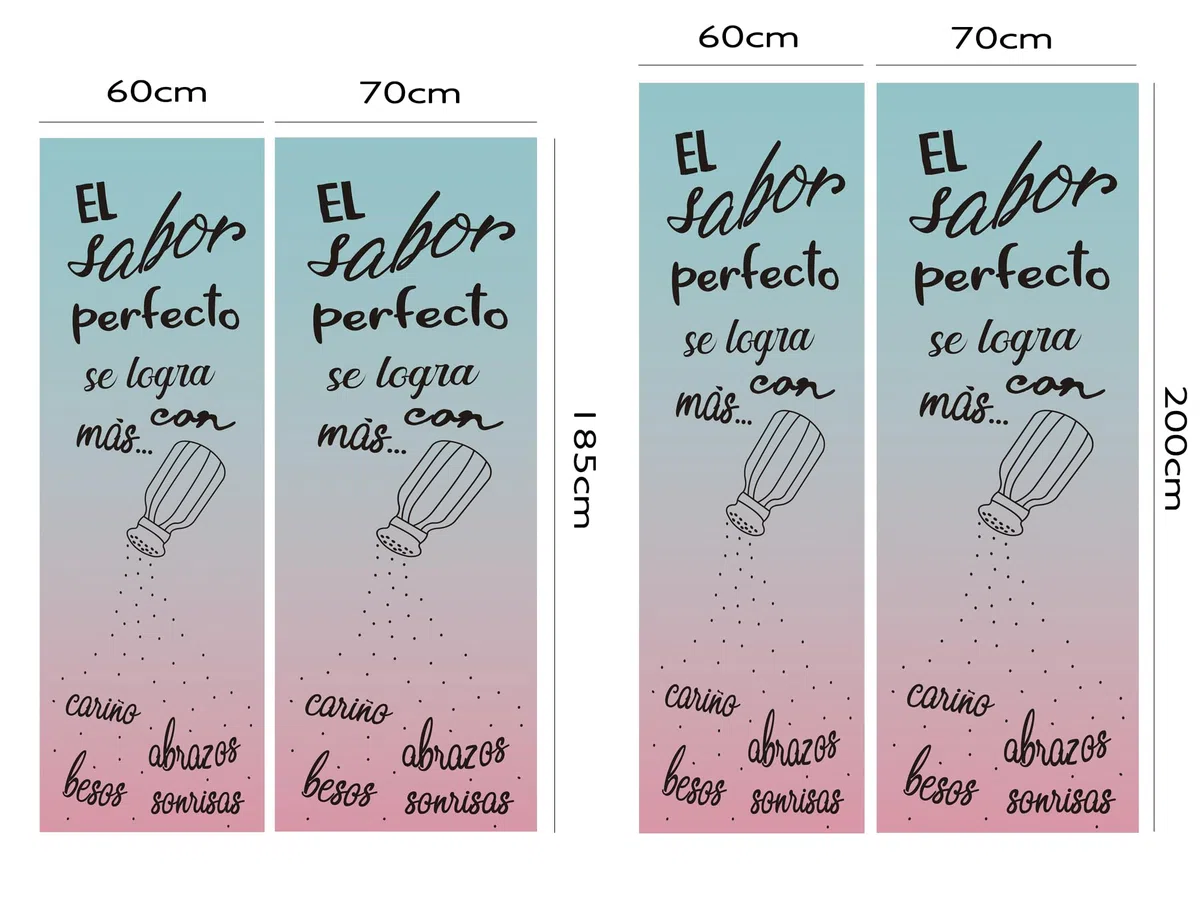 Oedim Vinilo Frigorífico El Sabor 185x60cm | Adhesivo Resistente | Pegatinas de Nevera Económicas y Elegantes | Vinilo Nevera