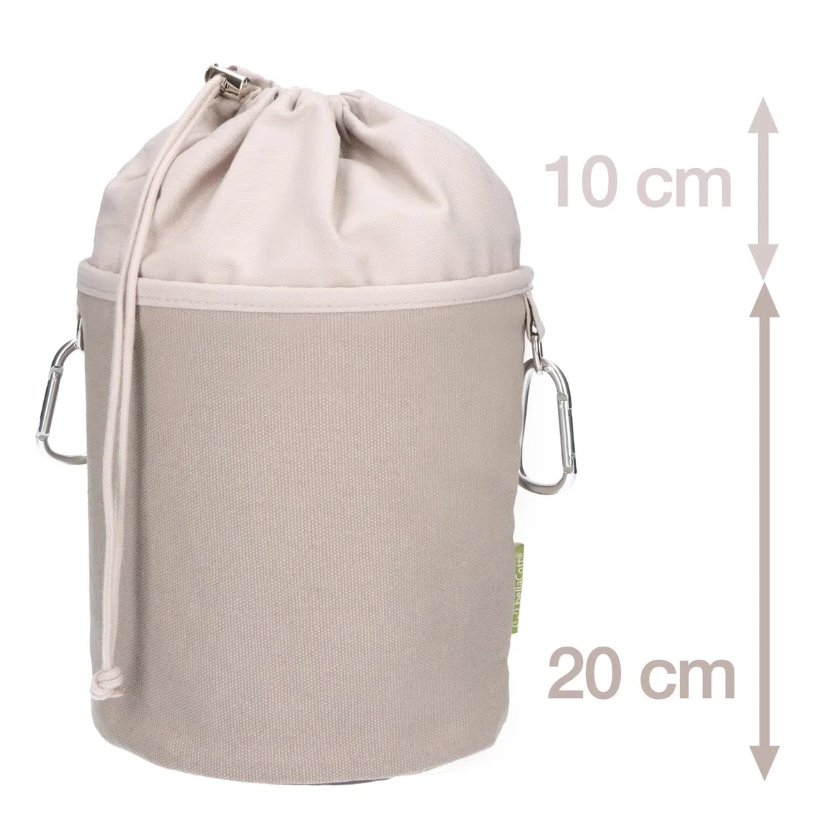 trendfinding Bolsa para pinzas de la ropa de lona con 2 mosquetones para 200 pinzas, extra grande y estable, gris topo