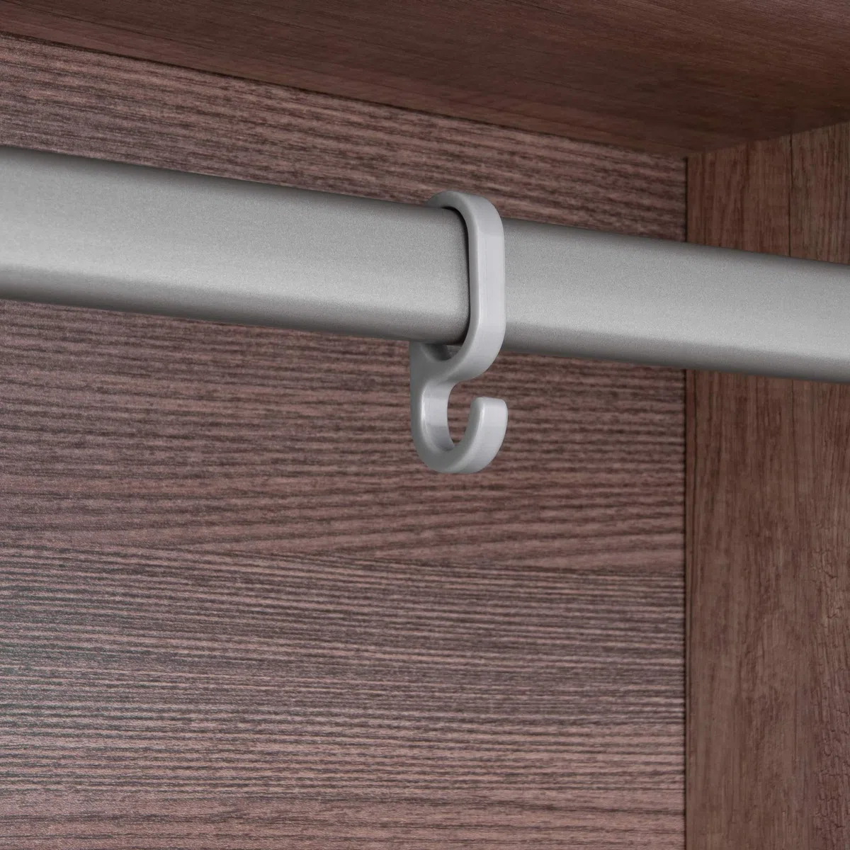 Gedotec Gancho de plástico plateado - para barra de armario ovalada H10623 | 10 piezas - Ganchos para barra de armario ovalada | 60 x 23 mm (alto x ancho)