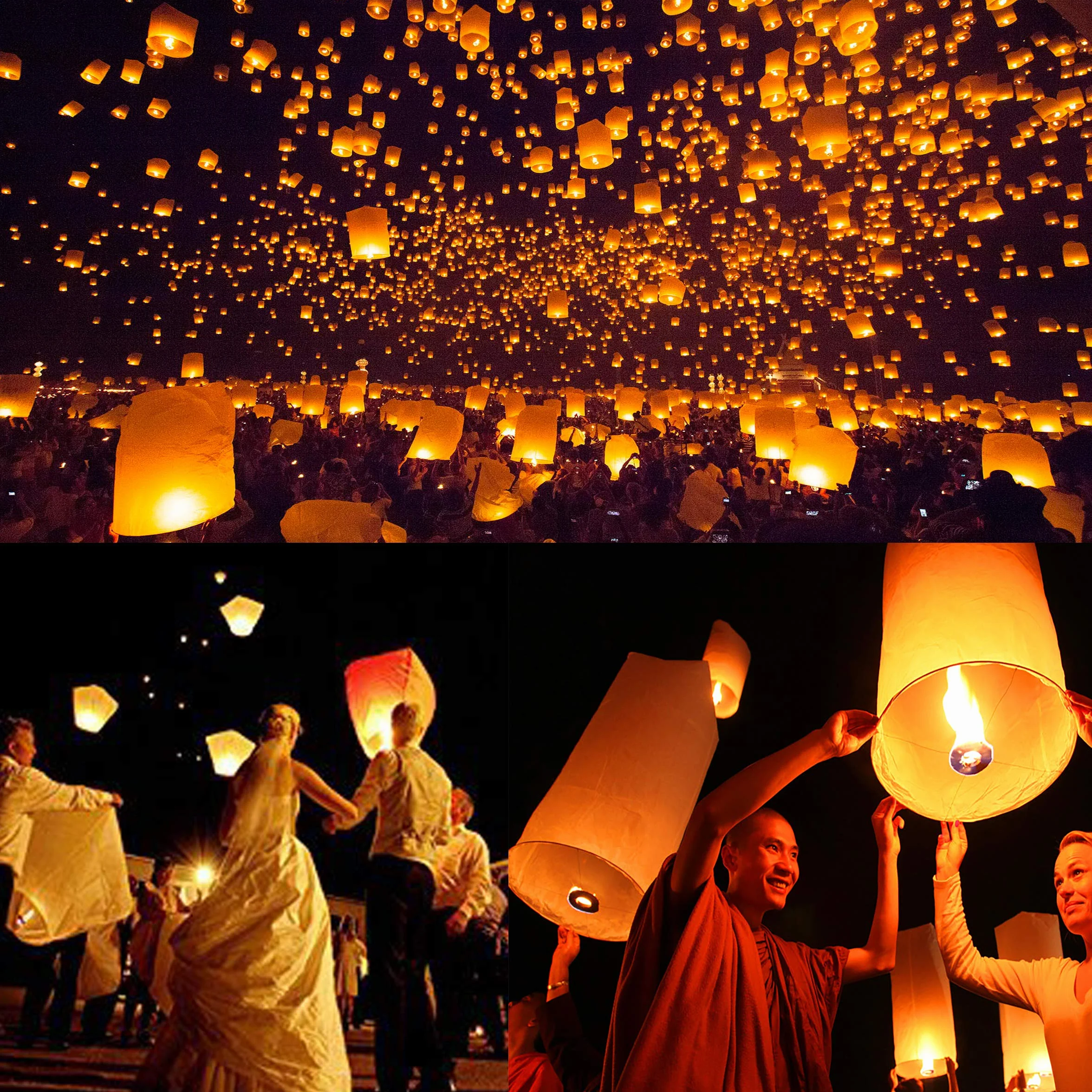 LABOTA Paquete de 5 faroles chinos de cielo, linterna de cielo para liberar en la memoria, 100% biodegradables, ecológicas, linternas flotantes para vuelo exterior, decoración de fiestas, cumpleaños,