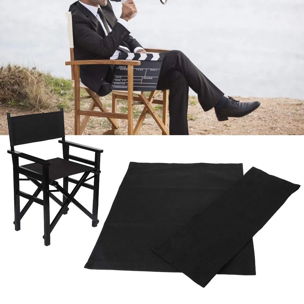 Snufeve6 Reemplazo De La Lona De La Silla, Tela De La Silla 2 Tamaños Prácticos para La Silla De Director Informal para La Mayoría De Las Personas(Negro)
