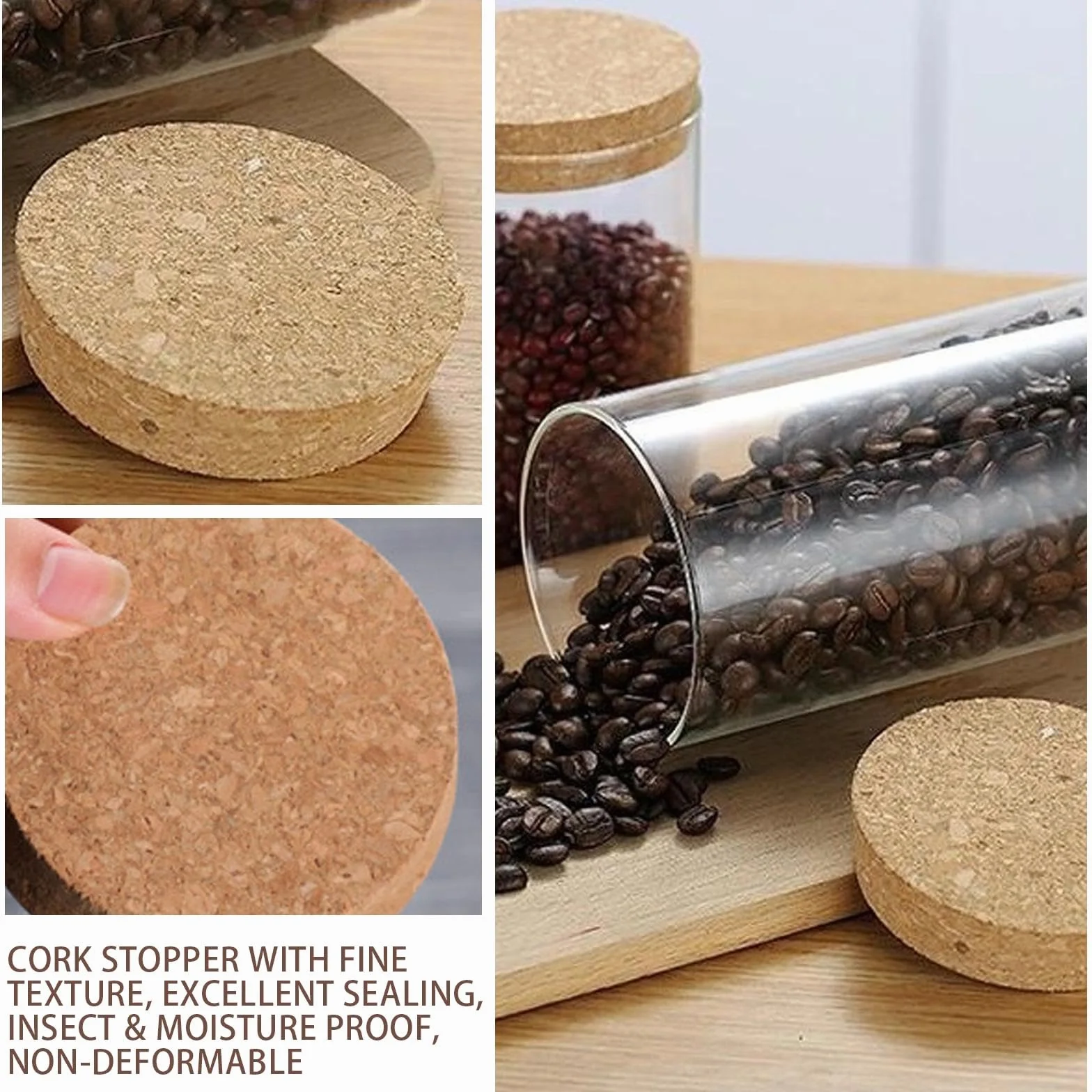 4 unidades Tapones de Corcho Cónicos Corchos para Botellas 90 a 110mm Grandes Tapones Corcho 30 mm de Grosor Tapas de dorcho de Madera para Tarros Botella de Vino, Garrafas, Cerámica