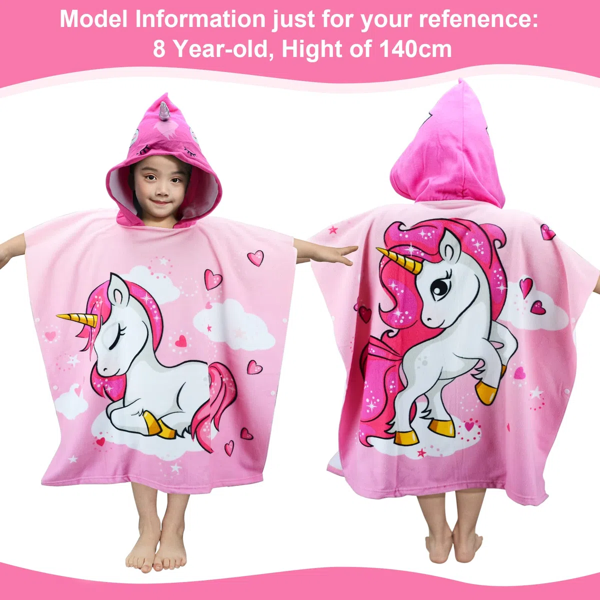 Toalla de Baño con Capucha de Niños, Toalla de Playa de Microfibra Poncho Toalla Ultra Suave y Extra Grande para niñas y niños de 6 a 14 Años