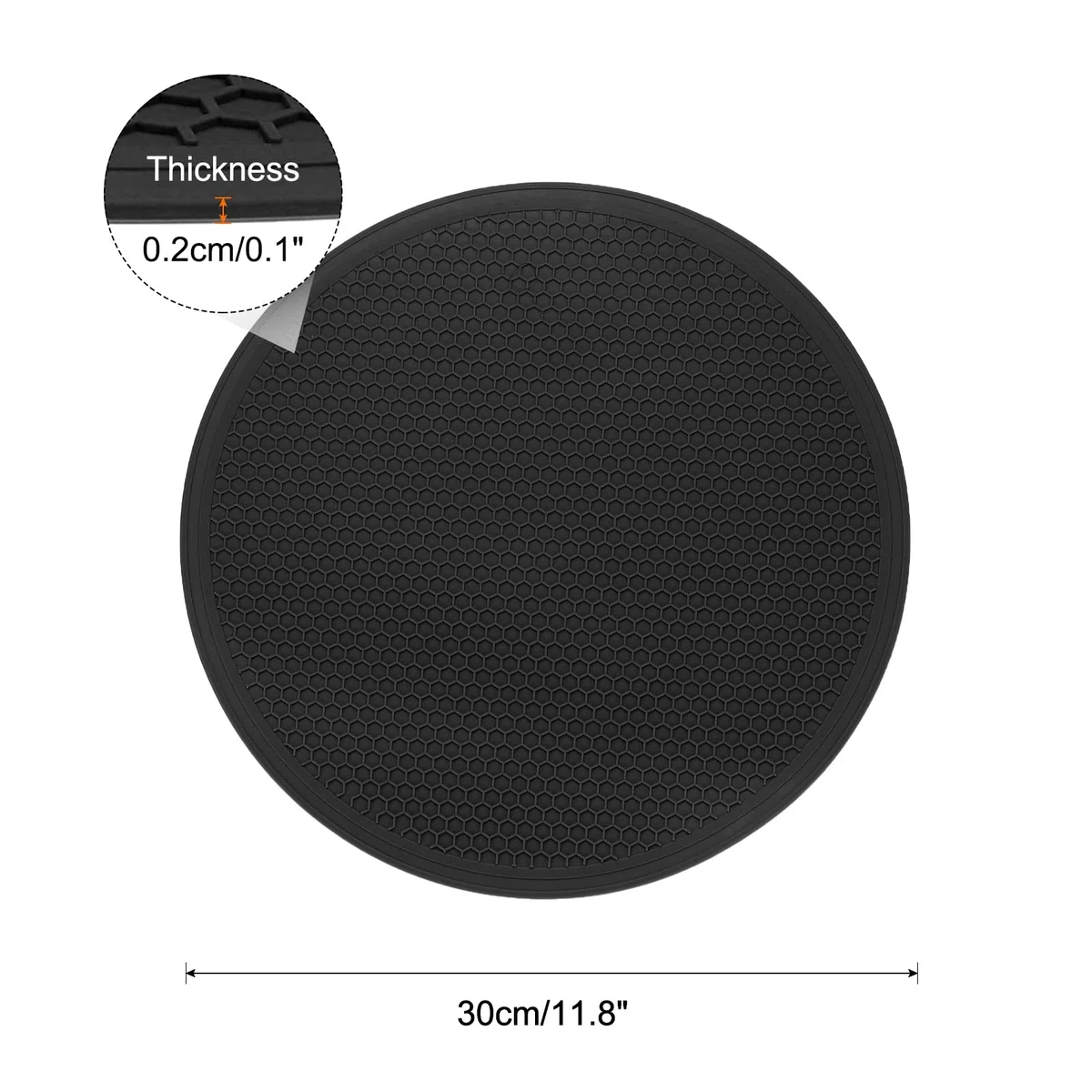 QUARKZMAN 2 Piezas De Alfombrillas De Silicona para Ollas Calientes 30 cm De Diámetro Redondas Antideslizantes para Ollas Y Sartenes Calientes Resistentes Al Calor De Cocina Negro
