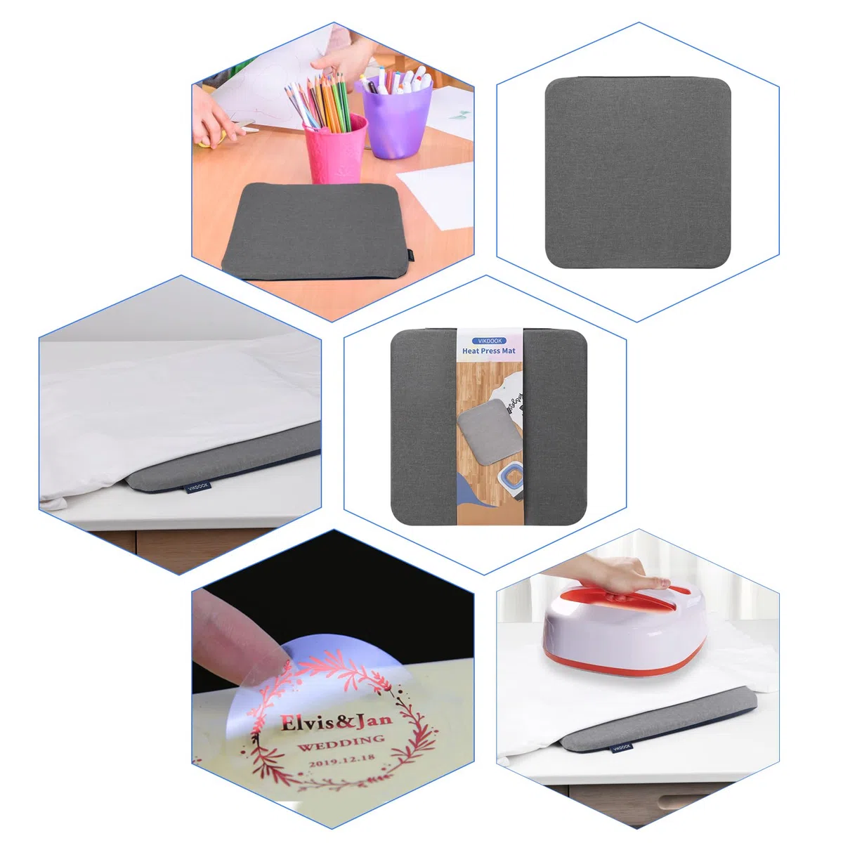 Heat Press Mat Easy Press Mat Compatible con Cricut Easypress 2 8 "X10" 12 "X12" Mat para camisetas HTV Vinilo Craft Proyectos de transferencia de planchado