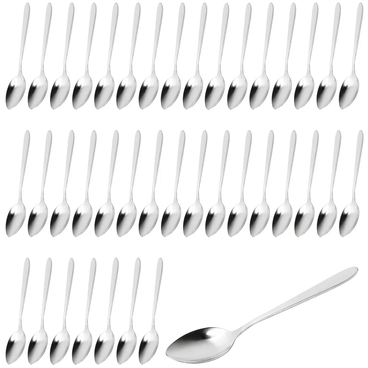 Juego de 40 cucharas de acero inoxidable, 18,5 x 4 cm, para cocina, restaurante y gastronomía