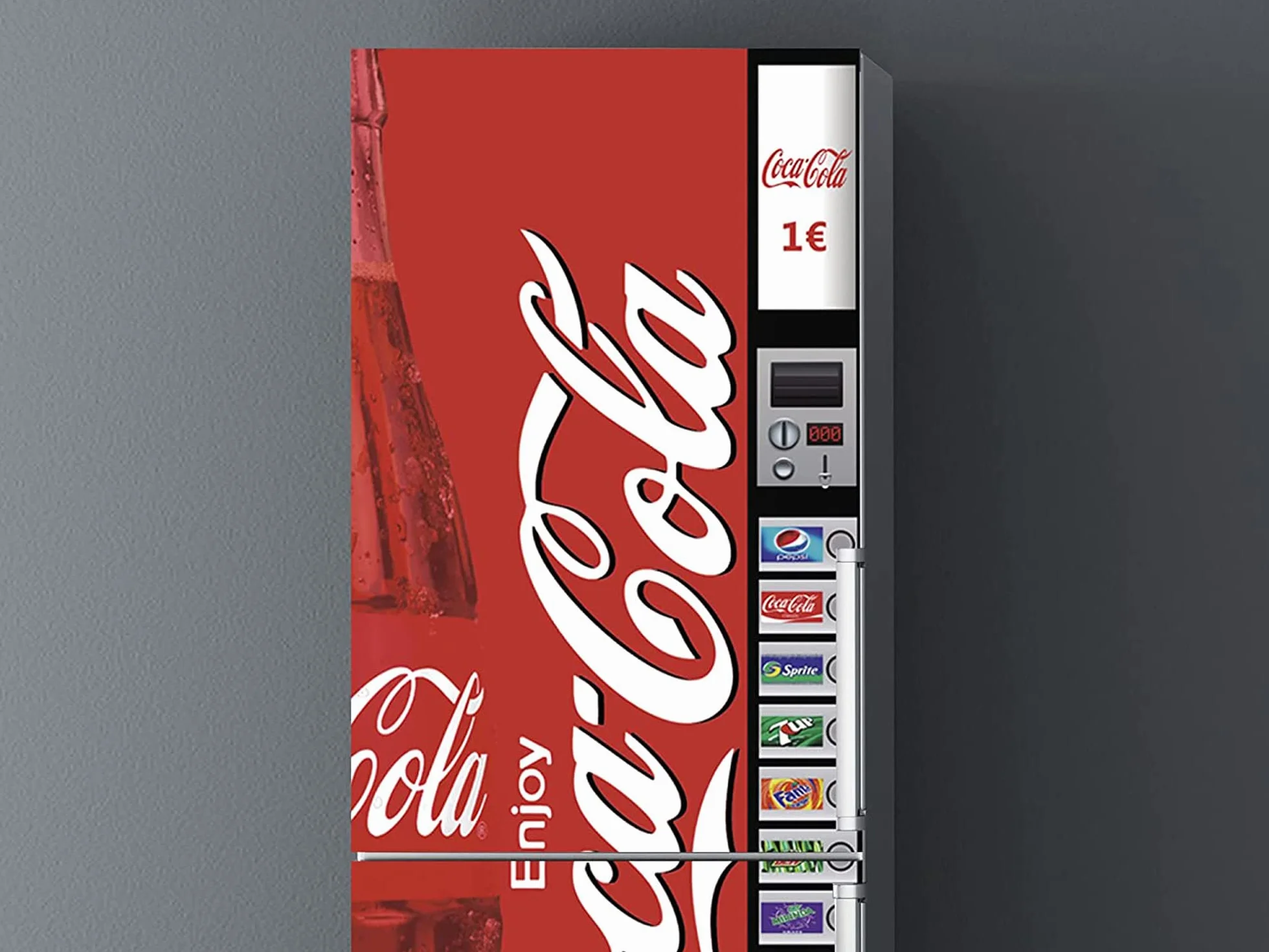 Oedim Pegatinas Vinilo para Frigorífico Máquina expendedora Cocacola, Vinilo Premium | 185x60cm | Adhesivo Resistente y de Fácil Aplicación | Pegatina Adhesiva Decorativa de Diseño Elegante