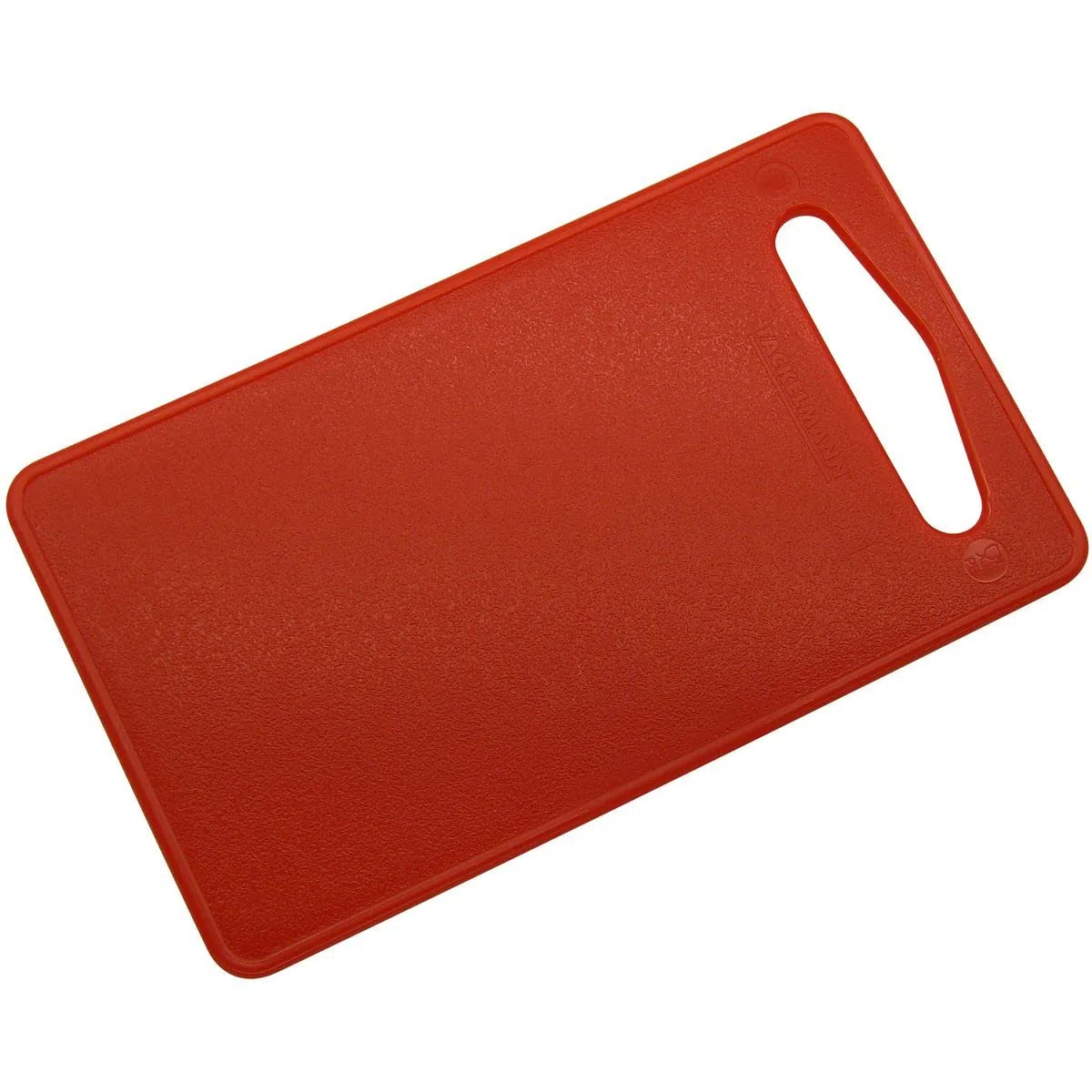 FACKELMANN Tabla de cortar cocina polietileno pequeña en rojo con asa, para verduras, carne, pescado, embutido o queso, 24x14cm, 1ud.