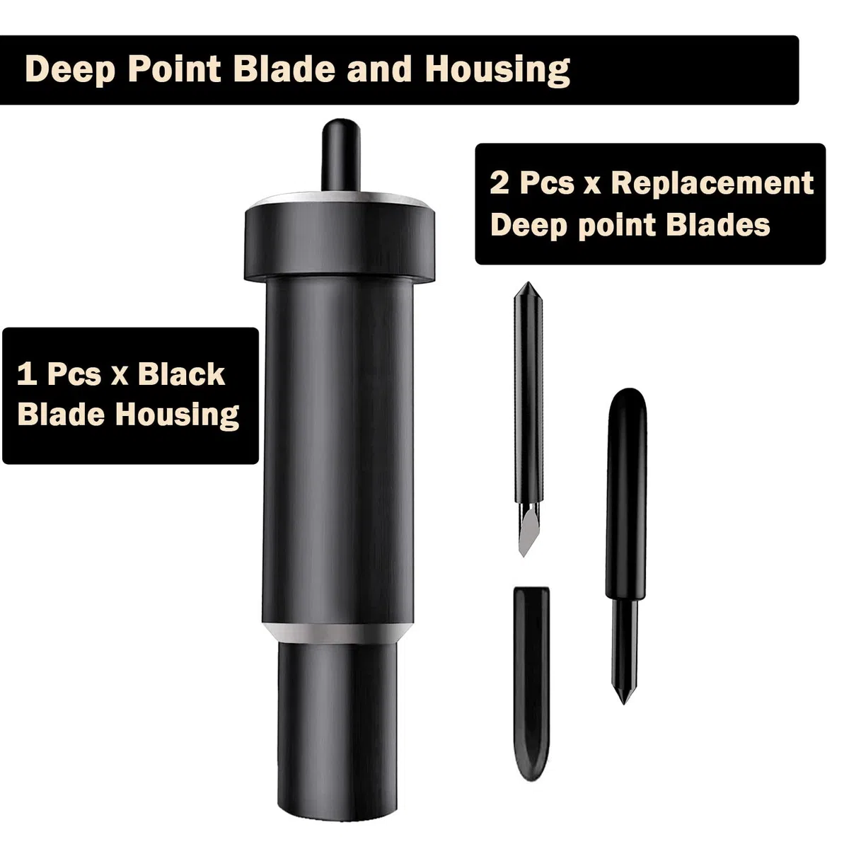 Explora la hoja de corte profundo y la carcasa para Cricut Maker, hoja de punta profunda de repuesto Niantime compatible con Explore Air2/Air3/Maker/Maker 3 máquinas de corte (2 cuchillas de corte