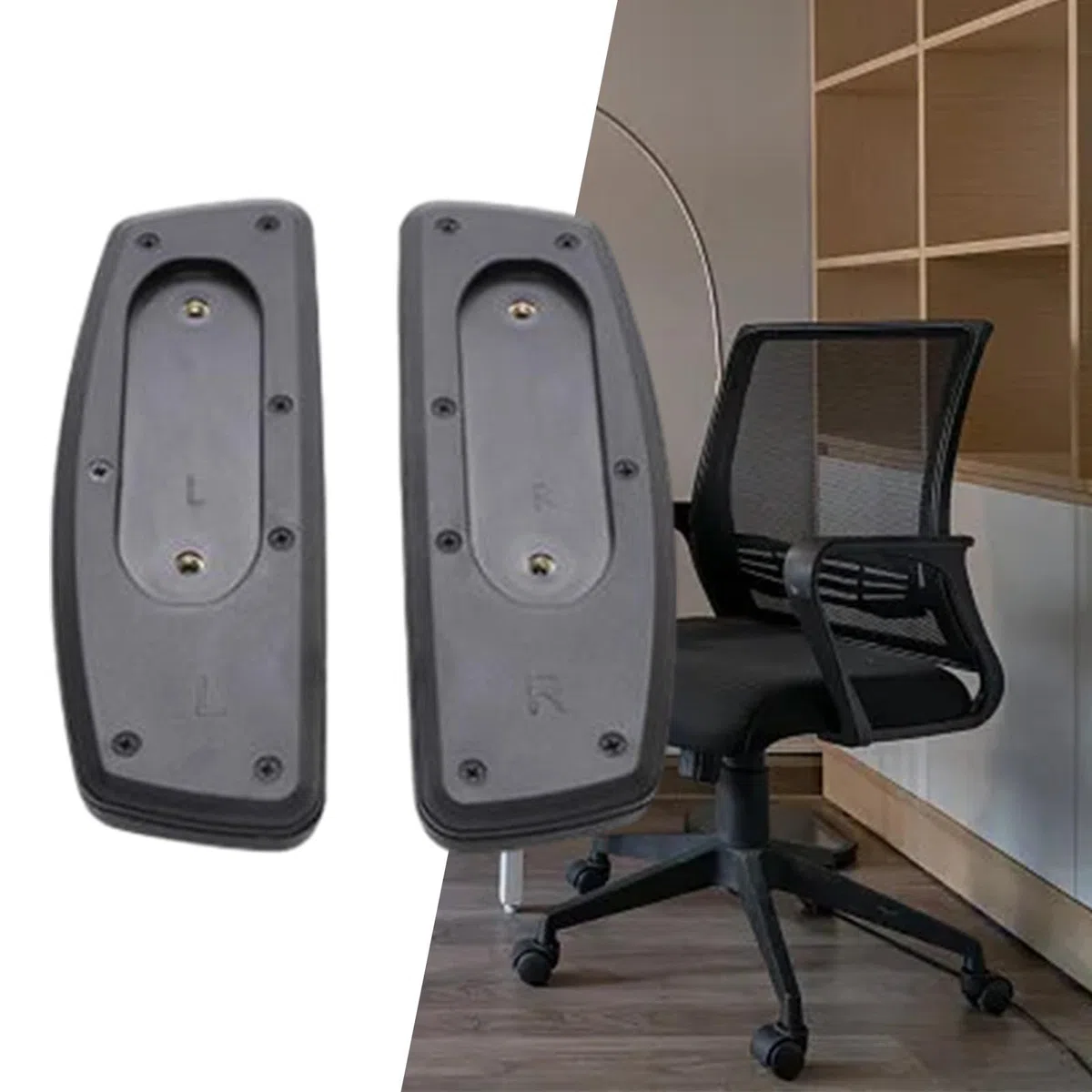 harayaa 2 Piezas de Almohadillas de Repuesto para reposabrazos de Silla de Oficina, universales, Antideslizantes, Resistentes al Desgaste, Montaje Fijo